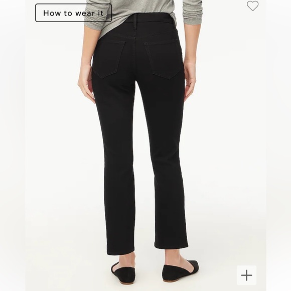 J. Crew Flare Crop Black Jean in All Day Stretch - Picture 3 of 5
